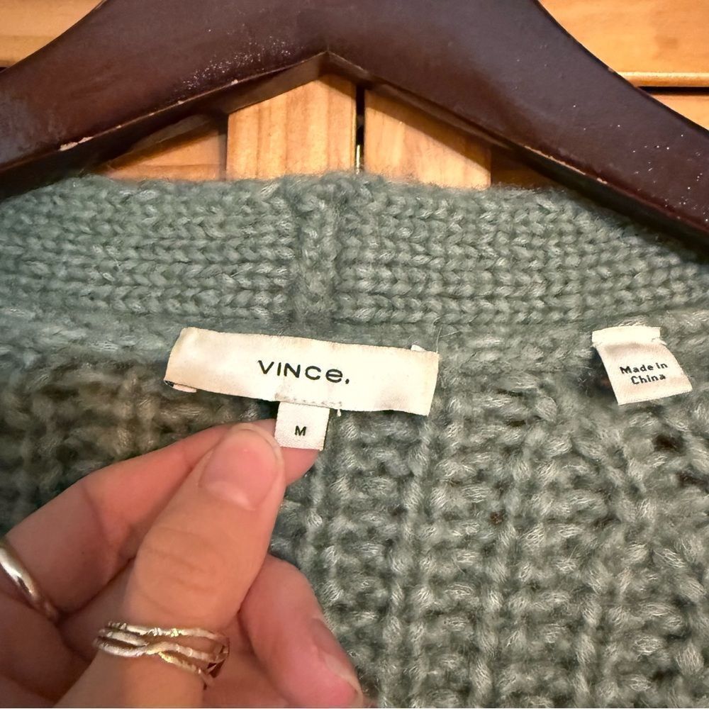 Vince Olive Alpaca Knit cardigan size medium - Picture 4 of 6